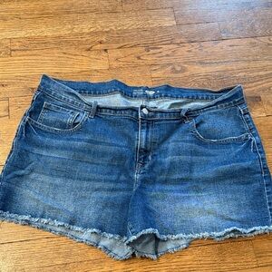Old Navy Medium Blue Distressed Hem Denim Shorts